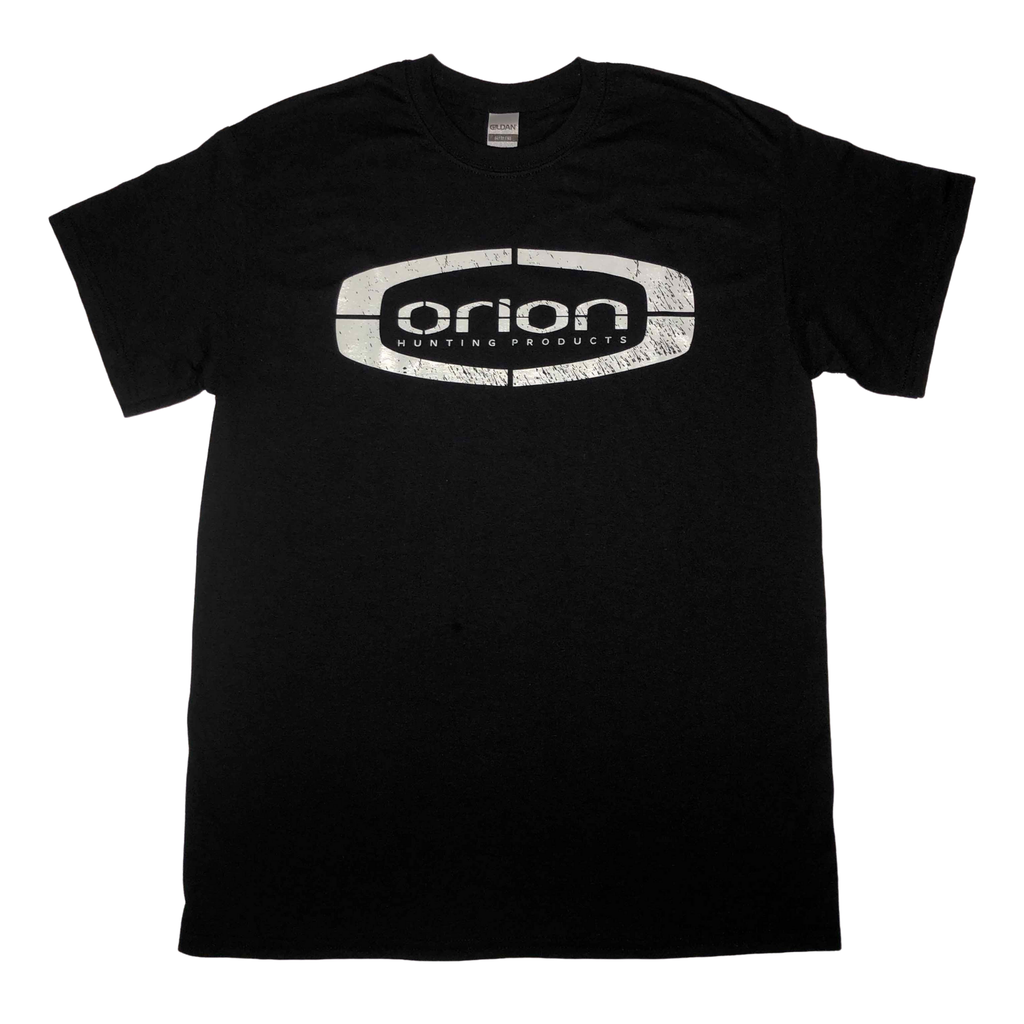 Black Orion T-Shirt with Distressed Logo