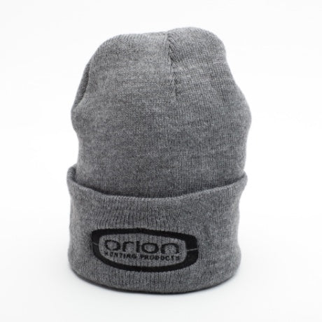 Orion Grey Knit Hat with Black Embroidered Logo
